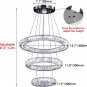 Modern Crystal Chandeliers DIY 3 Rings Dimmable Ceiling Light Fixture LED Pendan
