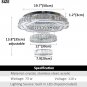 Finktonglan 22.5'' Modern Dimmable Crystal Chandeliers LED Chandelier Ceiling La