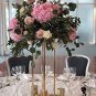 Pack of 2 24 Inch Tall Wedding Flower Vase Metal Flower Stand Gold Display Colum