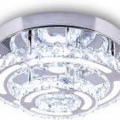Modern LED Chandelier Crystal Flush Mount Ceiling Light Fixture 9.8" Mini Chande