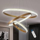 3-Rings D31.5’’ Modern Crystal LED Chandelier Gold Dimmable Circular Pendant Lig