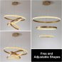 3-Rings D31.5ââ Modern Crystal LED Chandelier Gold Dimmable Circular Pendant Lig