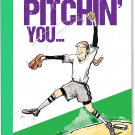 Softball Birthday Card 1-Pack (5X7) Power Player Illustrated Sports Birthday Car