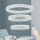 DSLITING Dimmable Crystal Chandelier Pendant Light Flush Mount Ceiling Chandelie