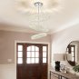 DSLITING Dimmable Crystal Chandelier Pendant Light Flush Mount Ceiling Chandelie