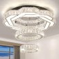 Finktonglan 22.5'' Modern Crystal Chandeliers LED Chandelier Ceiling Lamp 3 Colo