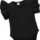 Baby Girls Ruffle Sleeve Bodysuit Infant Girl One Piece Romper Toddler Girl Jump