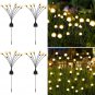 4 Pack Solar Garden Lights, New Upgraded 8 LED Firefly Lights Solar Outdoor Wate