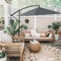 10Ft Offset Hanging Patio Umbrella Cantilever Umbrella Outdoor Market Umbrella w