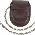 Leather Watch Pouch Pocket Watch Strap Band Watch Holder Protector with Bronze C