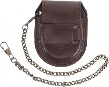 Leather Watch Pouch Pocket Watch Strap Band Watch Holder Protector with Bronze C