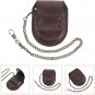 Leather Watch Pouch Pocket Watch Strap Band Watch Holder Protector with Bronze C