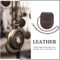 Leather Watch Pouch Pocket Watch Strap Band Watch Holder Protector with Bronze C
