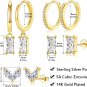 Gold Hoop Earrings Set for Women, 3Pairs 14K Gold Plated Lightweight Hypoallerge