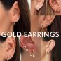 Gold Hoop Earrings Set for Women, 3Pairs 14K Gold Plated Lightweight Hypoallerge