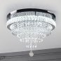 19.7" Crystal Chandeliers Crystal Ceiling Light Fixtures LED Flush Mount Light M