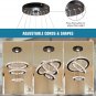 Diisunbihuo Dimmable Black Modern LED Crystal Chandeliers 3 Rings Pendant Light
