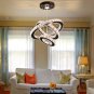 Diisunbihuo Dimmable Black Modern LED Crystal Chandeliers 3 Rings Pendant Light