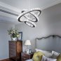 Diisunbihuo Dimmable Black Modern LED Crystal Chandeliers 3 Rings Pendant Light