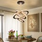 Diisunbihuo Dimmable Black Modern LED Crystal Chandeliers 3 Rings Pendant Light