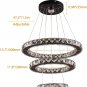 Diisunbihuo Dimmable Black Modern LED Crystal Chandeliers 3 Rings Pendant Light