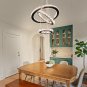 Diisunbihuo Dimmable Black Modern LED Crystal Chandeliers 3 Rings Pendant Light