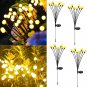 Solar Garden Lights Outdoor Lighting:4 Pack Upgraded 8 LED Solar Powered Firefly