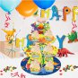 Dinosaur Cake Stand and 24Pcs Dinosaur Cupcake Wrappers 3 Tier Dinosaur Themed P