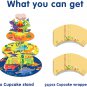 Dinosaur Cake Stand and 24Pcs Dinosaur Cupcake Wrappers 3 Tier Dinosaur Themed P