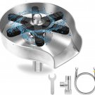 Upgrade 360°Rotating Jet Cup Washer for Sink,Metal Kitchen Sink Glass Rinser,Fau