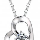 Zircon Heart Pendant Necklace S925 Sterling Silver Cubic Zirconia Pendant Neckla