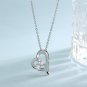 Zircon Heart Pendant Necklace S925 Sterling Silver Cubic Zirconia Pendant Neckla