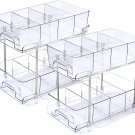 2 Tier Bathroom Organizer with Dividers, Multi-Purpose Clear under Sink Organize