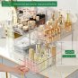 2 Tier Bathroom Organizer with Dividers, Multi-Purpose Clear under Sink Organize