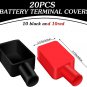 20 Pcs Battery Terminal Covers Red and Black Positive Negative Insulating Stud C