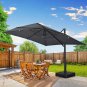 10FT Patio Cantilever Umbrella, Outdoor Rectangle Patio Umbrella, Square Hanging