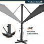 10FT Patio Cantilever Umbrella, Outdoor Rectangle Patio Umbrella, Square Hanging