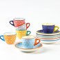 Kitchentour Espresso Cups and Saucers Set, 6-Pack,2.8Oz - Cappuccino Cups with H