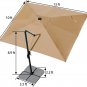 10X13Ft Solar Powered LED Cantilever Patio Umbrella Square Deluxe Offset Umbrell
