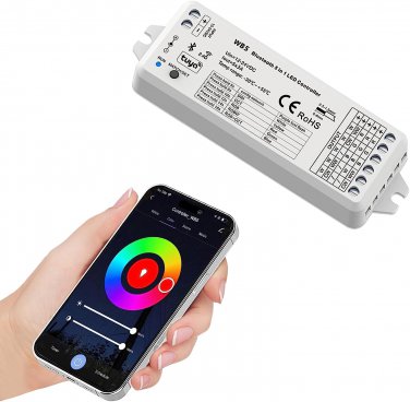 2.4Ghz Wifi 5In1 WB5 Control Wireless LED Controller for Dimming CCT,RGB,RGBW,RG
