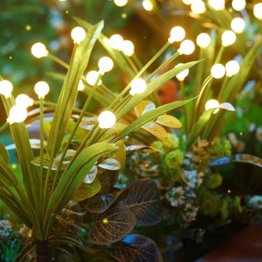 Solar Garden Lights Outdoor - 4 Pack 48 LED Solar Powered Firefly Lights with Le