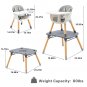 Wooden Baby High Chair W/Removable Tray & Safety Harness, 5-In-1 Kids Chair Tabl