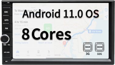 Double Din Car Stereo 7&acirc;�� 1024 * 600 Touch Screen Android 11 3G+32G with Carplay