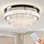 19.7" Modern Crystal Chandeliers Crystal Ceiling Light LED Remote Control Chande
