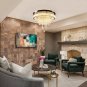 19.7" Modern Crystal Chandeliers Crystal Ceiling Light LED Remote Control Chande