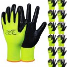 Work Gloves Touch Screen Non-Slip,Nitrile Rubber Coated Working Garden Gloves Bu