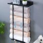 Towel Rack Wall Mounted, Black Towel Racks for Bathroom Wall Hanging Towel Rack