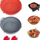 Silicone Air Fryer Liners, 2 Pack 7.5 Inch Reusable Silicone Air Fryer Basket, F