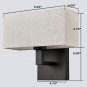 Modern Wall Lamp Black Wall Light Fixture for Bedroom Living Room with White Fab
