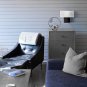 Modern Wall Lamp Black Wall Light Fixture for Bedroom Living Room with White Fab